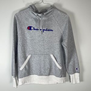 Champion Gray Hooded Medium Sweatshirt